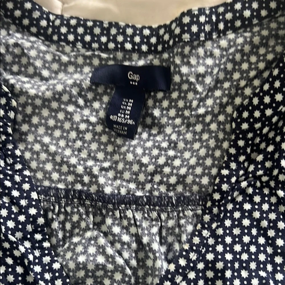 GAP Blue Long Sleeve Fitted Blouse - Picture 2 of 4